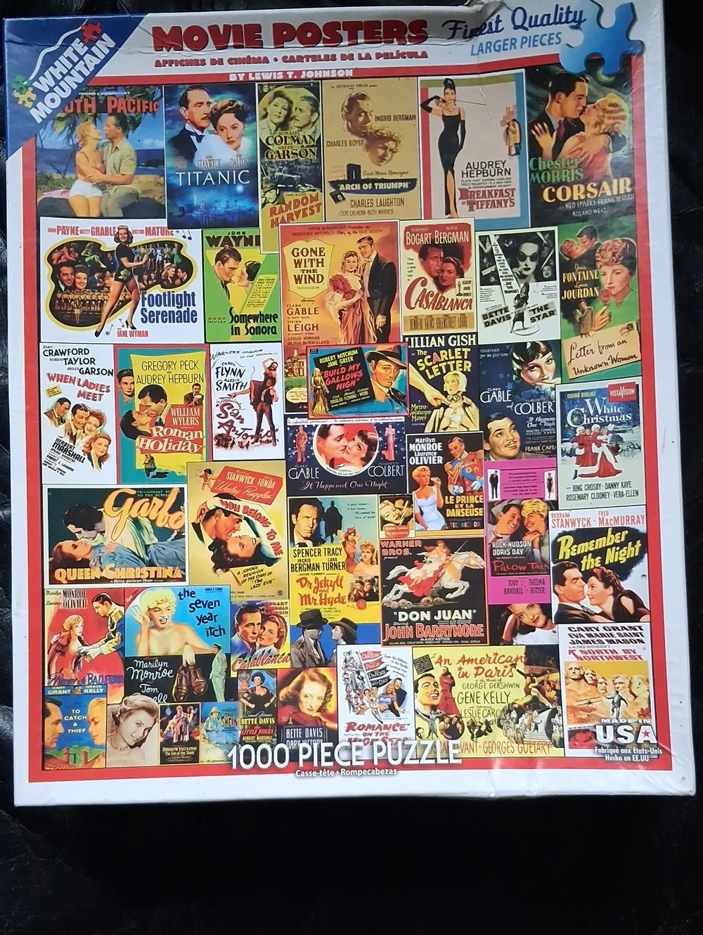 White Mountain Multicolor Vintage Movie Posters 1000-Piece Puzzle